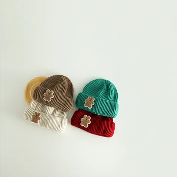  2021 Fierbinte de Vânzare-coreean Copii Fan pălărie Tricotate de Toamna/Iarna Cald Bordurare de Desene animate Mare pânză eticheta pălărie 47-52cm fete băiat Capota