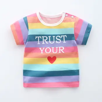  2022 pantaloni Scurți de Vară Maneca Baby Girls T-shirt de Desene animate Imprimate Fată Copilul Topuri 1-5 Ani Copii Sugari Fata Teuri Haine Copii