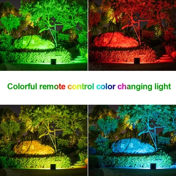  220V RGB LED Proiector cu Telecomanda 10W 30W 50W IP66 rezistent la apă în aer liber Lumina Reflectoarelor cu LED-uri Lampă de Perete Proiector Reflector