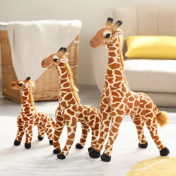  30/48/60cm Simulare Print Girafa Jucarii de Plus Minunat în Picioare de Animale de Pluș Copii Moale Păpuși Decor Acasă Copii Cadou de Ziua de nastere
