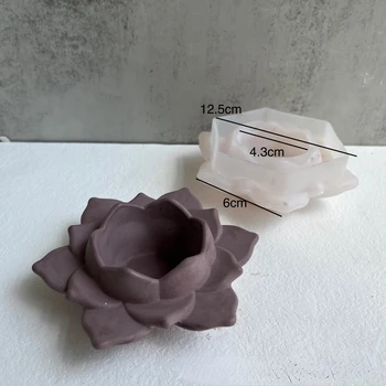  3D Lotus Suport Lumanare Mucegai Silicon Ceara Mucegai Lut Rășină Epoxidică Mucegai Ambarcațiunile de a Face Casă Cutie de Depozitare Matrite Decor Acasă