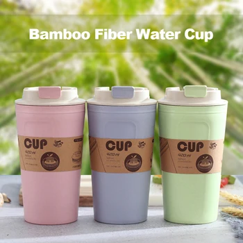  420ml Portabil Practic Reutilizabile Fibre de Bambus Cești de Cafea Eco-Friendly, Non-alunecare Solid de Călătorie Mașină Cani Util în aer liber