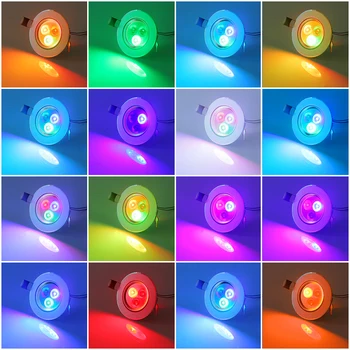  (4buc/Lot) RGB 3W LED Lumini Plafon Cu Control de la Distanță Încastrat Plafon Lampă Colorate de Lumină la fața Locului Petrecere Acasă Decorare Lumina