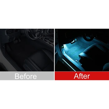  4BUC Mașina de Lumină LED-uri de Interior Atmosfera Decor Lumină Lampă Ambientală Picior de Lumină pentru Honda Civic al 10-lea 2018-2020 Albastru