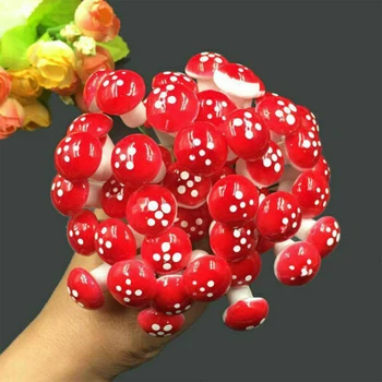  50pcs 2cm Mini Spumă Roșie Ciuperci Fairy Garden Miniaturi Ciupercă Ornament DIY Spuma Meserii Artificiale Decor de Basm