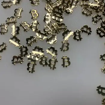  50Pcs Argint Pic de Monede BitCoin BTC Aliaj de Metal Goale 3d decoratiuni de arta unghiilor farmec bijuterii accesorii DIY Instrumente Noi de Sosire