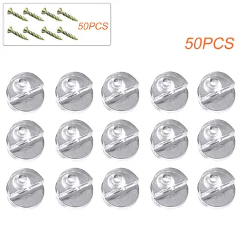  50pcs Fix de Sticlă Acasă Cleme de Fixare Kit Clar Ușa Dulapului Windows Cu Șuruburi Suport de Plastic Oglinzi Accesorii Hardware