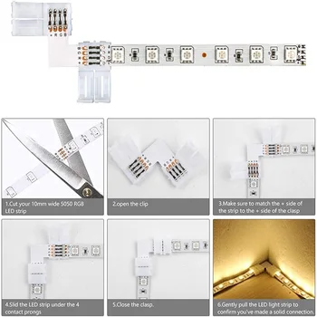  5PCS Gratuit Lipit LED Conector 4PIN L / T / X Forma Colț Conector Pentru SMD 3528 5050 2835 Bar Lumina RGB Banda Banda de Lumina