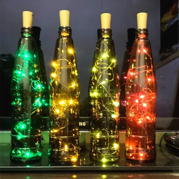  5pcs Sticla de Vin Lumină cu Pluta LED Șir de Lumini Alimentat de la Baterie Lumini de Basm Ghirlanda de Craciun Petrecere de Nunta Bar Decor