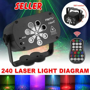  69/129 Modele de USB Reîncărcabilă Led Proiector Laser Lumini RGB UV de Sunet DJ Petrecere Disco Light pentru Nunta Petrecere dj Acasă