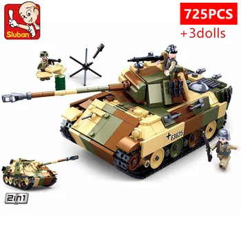  725Pcs Militare Mediu Panther Rezervor Model de Bloc Armă de Război Armata WW2 Cărămizi Jucarii Educative pentru Copii de Craciun Cadou