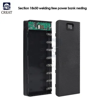  8-secțiunea 18650 baterie cutie de alimentare mobile Shell de BRICOLAJ de Tip C, Micro USB Încărcător de Telefon Mobil Cutie de Caz Pentru Încărcare Telefon