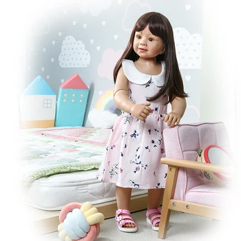  87cm 34.inch Papusa Reborn Corp Plin de Silicon inteiro Viața Copilului Boneca Renăscut Copilul Cadouri Jucarii pentru Copii Brinquedos Juguetes