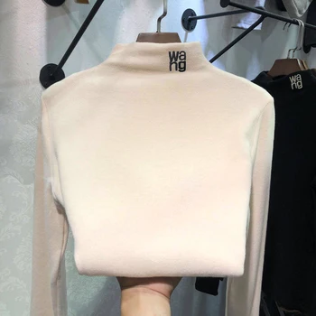  AECU 2021 Femei Guler Maneca Lunga Camasa Femei de Iarnă Topuri Guler Cald Tricou Tricou Femeie