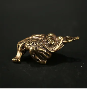  Alama antic Vechi de Bronz cu Trei picioare broască de Aur DIY Breloc cu inel Pandantiv ornament in Miniatura Montaj Breloc cu Pandantiv a0287
