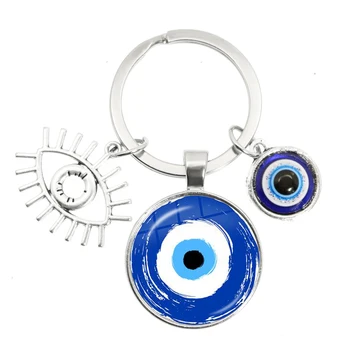  Albastru Turcesc Deochi Creativ Brelocuri Titularul Amuleta Rău Nazar Farmece Ochi Brelocuri Brelocuri Cupolă De Sticlă Bijuterii Lucrate Manual
