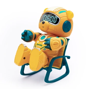  Aliaj Ursul Robot De Încărcare Copii Cu Muzica, Lumina De Noapte Cu Somn Ceas Cu Alarmă Inteligent, Serviciu De Trezire Atinge Inducție Sunet Amuzant