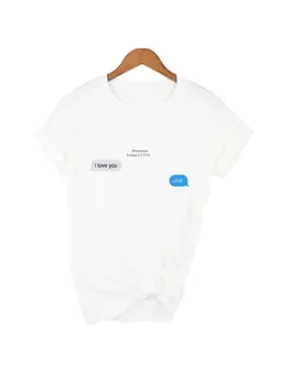  Astăzi, mesajul 221PM Te Iubesc Frigul de Imprimare T-shirt Harajuku Femei Ulzzang Distractiv de Moda Casual Liber Streetwear Feminin Topuri Tricouri