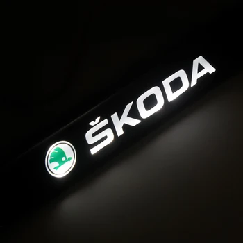  Auto Styling Logo-ul Frontal Capota Grila Radiatorului Lumini LED-uri Auto Decor Lampa de Accesorii Pentru Skoda Octavia A5 A7 RS, Fabia Superb Rapidă