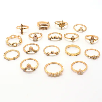  Bijuterii Diamant Complet Neregulate Inel de Ciolan 17 Bucată de Partid Set Inel inel pentru femei bijuterii pentru femei