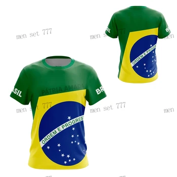  Brazilia Flag Tricou Casual Mozaic de Fotbal Brazilian Selecție Tricou 2022 O-gât Brasil Short Sleeve Graphic T Shirt Îmbrăcăminte
