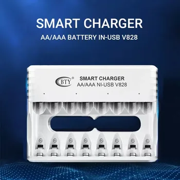  BTY 8 Sloturi 18650 Baterie AA AAA 1.2 V Baterie Reîncărcabilă Încărcător USB Inteligent de Încărcare Cu led Indicator Încărcător Rapid