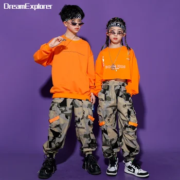  Băiatul Street Dance Tricou Camuflaj Joggeri Fata Hip-Hop-Top Culturilor Pantaloni Copii Costum De Haine Seturi Copil Streetwear