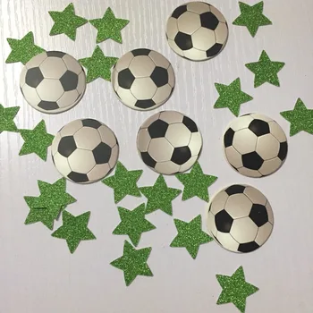 Băieții de fotbal Sport petrecerea de ziua decor de masă de fotbal confetti cu sclipici verde stele decor