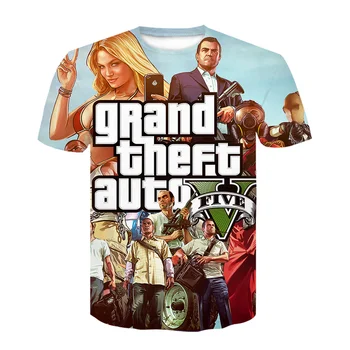  Cele mai noi 3D de Imprimare Grand Theft Auto Joc Gta 5 T Camasa Barbati Femei Copii cu Maneci Scurte T-Shirt Boy Fata de Copii Topuri Tricouri Barbati haine