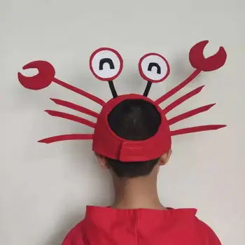  Copii Amuzante Roșu Homar, Crab Animale De Mare Pălărie De Cosplay Costum Accesoriu Copii Adulți Capac An Nou Fericit Cadou De Crăciun