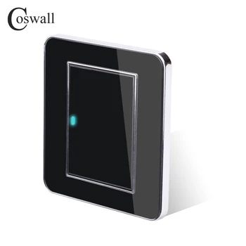  Coswall Brand New Sosire 1 Banda 1 Mod Aleatoriu faceți Clic Pe / de Pe Perete, Comutator de Lumină Cu LED Indicator de Acril Panou de Cristal