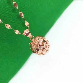  Creative 585 Aur Violet Ajurata Apple Pandantiv neckalce pentru femei de moda de aur de 14K rafinat de logodna bijuterii cadou