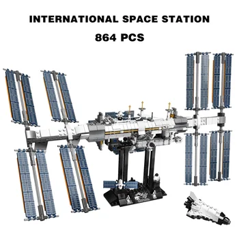  Cu Lumina Stația Spațială Internațională Blocuri Caramizi Compatibile 21321 Transfer Astronaut Ziua De Nastere Cadou De Crăciun Jucării