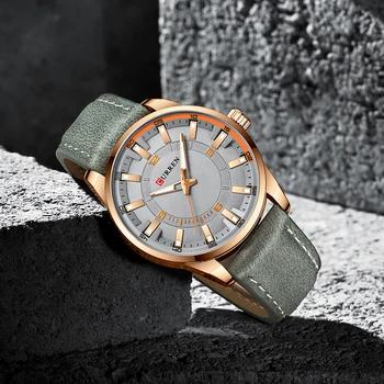  CUREN Vintage Marca Bărbați Cuarț Ceas Analogic Ceasuri Casual, Curea din Piele de Moda, Oameni de Afaceri Ceas de mână Retro Relojes Hombre