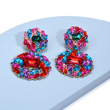  De Lux Multicolore Picătură De Cristal Cercei Legăna De Înaltă Calitate Bijuterii De Mireasa Pentru Femei Cadouri En-Gros