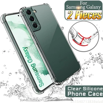  De lux Silicon Pentru Samsung Galaxy S22 S21 S20 Plus Ultra FE Telefon Caz Clar de Nota 20 10 S10 S21FE A73 5G S 22 21 Cazuri de Acoperire