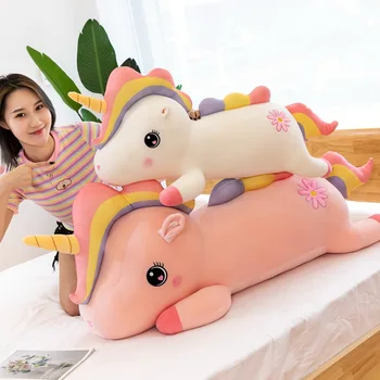  De Pluș Umplute Curcubeu Unicorn Jucării Perna Kawaii Dormit Perna Cal Drăguț Păpușă Jucărie De Pluș Pentru Copii Ziua De Nastere Prezent