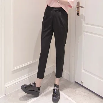  De vânzare la cald Nou coreean de sex Feminin Clasic de Mare Elastic Talie Pantaloni Harem de Femei de Moda Subțire Șifon Glezna-lungime Pantaloni de Creion