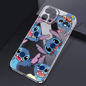  Desene animate Disney Lilo Stitch Transparent Cazul în care Telefonul pentru iPhone 13 12 Mini 11 Pro Max XS XR X 8 7 6S 6 Plus Silicon Moale Capacul