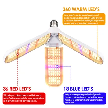 Design NOU Spectru Complet 150W LED-uri Cresc Light Lumini de Plante E27 Bec Phytolamp Roșu Albastru Alb Cald Pentru Interior cu efect de Seră de Legume Semințe