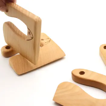  Din lemn Copii Cutter Drăguț Forma Bucătărie Instrument Pentru Tăierea Legume, Instrumente de Gătit Pentru Copii în condiții de Siguranță de Tăiere Bucătărie de Jucărie Instrument DIY