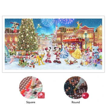  Disney Diamant Arta de Crăciun 5D Diamant Pictura Printesa Mickey Mouse om de Zăpadă Burghiu Plin de Broderie Imagine Mozaic Decor Acasă
