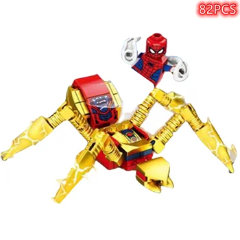  Disney Marvel Avengers Spider Armura Iron Man Mech Mini Model Figura Blocuri Compatibil Legoboys Technic Jucarii Copii Cadouri