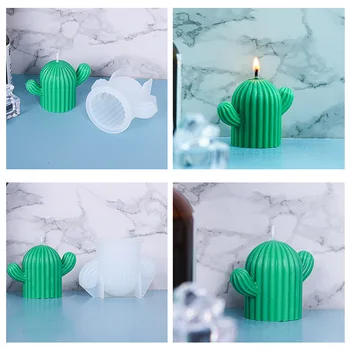  Drăguț Cactus Lumânare în Formă de Mucegai Silicon pentru a Face Săpun DIY Lumânare Parfumată a Face Provizii de Gips Rășină Epoxidică Mucegai Lumânare