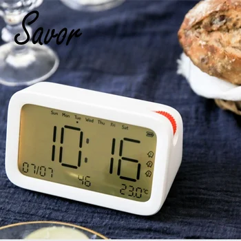  Electronic LCD Display Digital Ceas cu Alarmă Snooze Tăcut Noptiera Drăguț Ceas de Masa Ofertas Electronica Decor Birou BF50AC