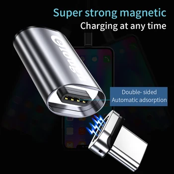  Elough Adaptor OTG Micro USB-C De Tip C Adaptor 3A Încărcare Magnetic Convertor OTG Tip C se Adapteze Pentru iPhone Xiaomi Poco Macbook