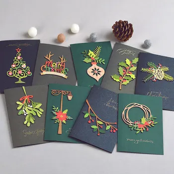  Eno Salut lemn ornament de crăciun lucrate manual carduri crăciun fericit carduri cadou de crăciun un mesaj de cărți en-gros