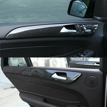  Fibra de Carbon Auto Interior Mânerul Ușii Capacul Panoului de Benzi Tapiterie pentru Mercedes Benz ML W166 GL 2012-GLS GLE 2016-2019