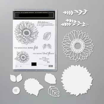  Floarea-soarelui Tăiere de Metal Moare și Clar Timbre Scrapbooking Ambarcațiuni Stencil Album Hârtie Șablon Decor Design Nou Sosire 2021