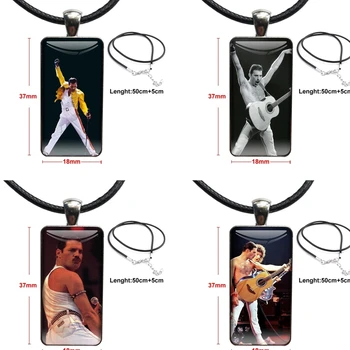  Freddie Mercury Trupa Queen En-Gros Pentru Femei Partid Cadou Oțel Sticlă De Culoare Cabochon Dreptunghi Cu Pandantiv În Formă De Cravată